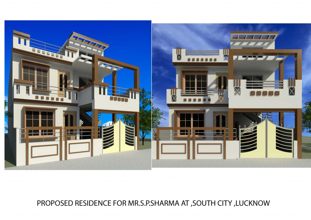 Proposed Residence design for Mr. S.P. Sharma At South City,Lucknow